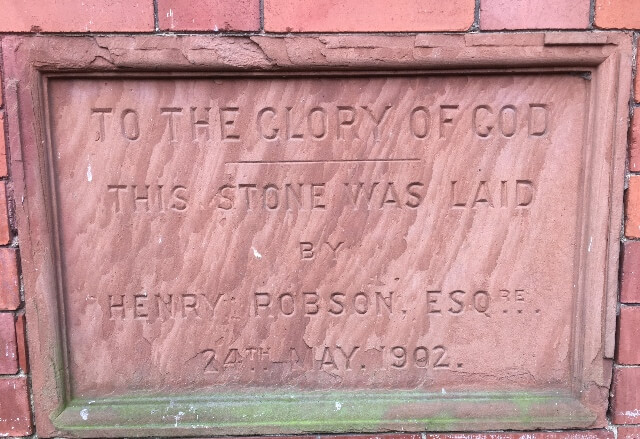 The tablet on the former Presbyterian Church