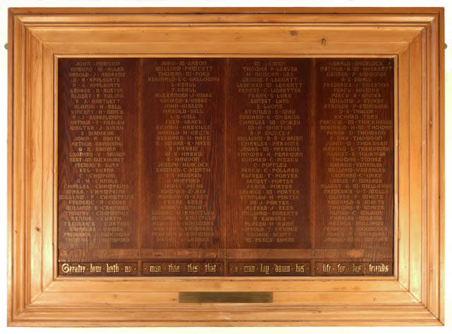 St Mary's Tower Memorial Board