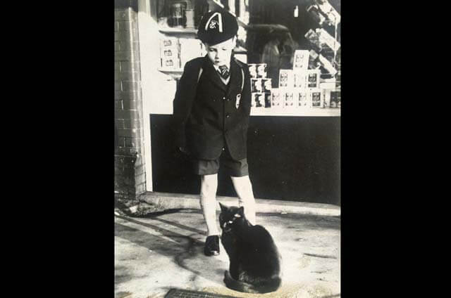 David Winskill outside the family shop in 1963