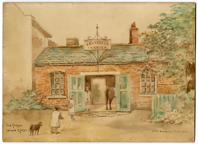 Chesser's Forge, 1924 on the site of Spouters Corner by J E Savery