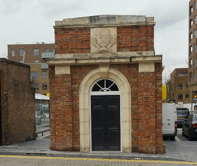 The doorway of the original Hornsey baths