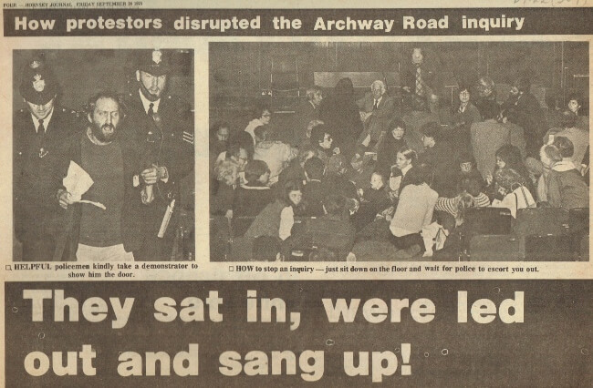 Hornsey Journal, September 24 1976 with news of protest against the inquiry