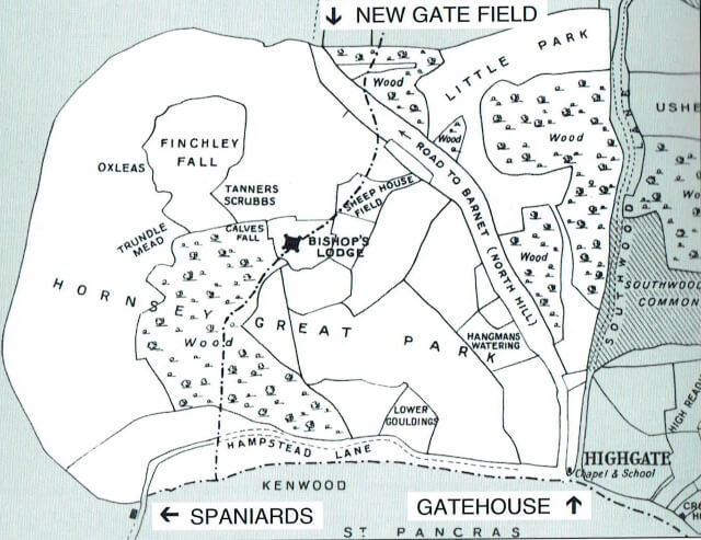 The Bishop of London's Hunting Park, Marchams' Sketch Map, 1929