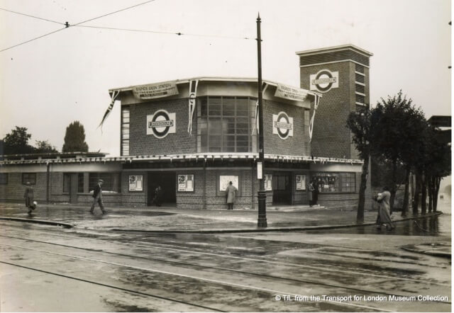 Bounds Green Station, the day after opening, 20 September 1932