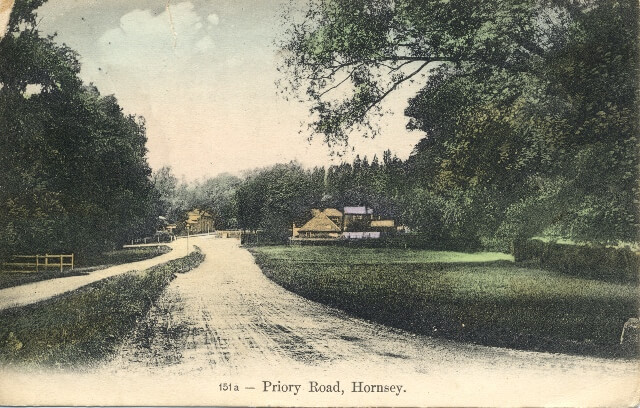 Priory Road, Hornsey c.1880s showing the common land on both sides of the road