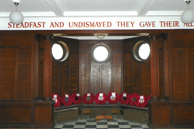 The interior of the Hornsey War Memorial