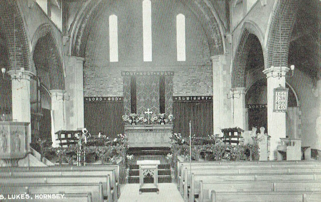 The interior of St Luke's Church, date unknown