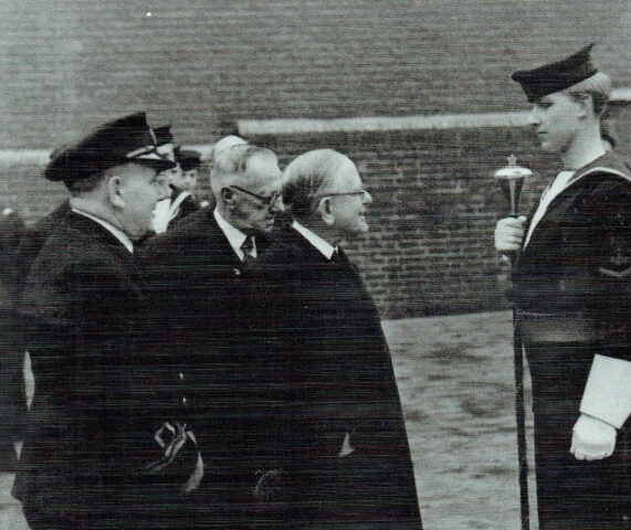 Lord Southwood inspecting sea cadets during the Second World War