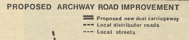 Key to map of proposed Archway Road development