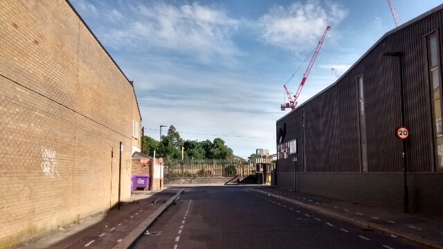 The Site of Gas Holder 1, taken from Silsoe Road, June 2020