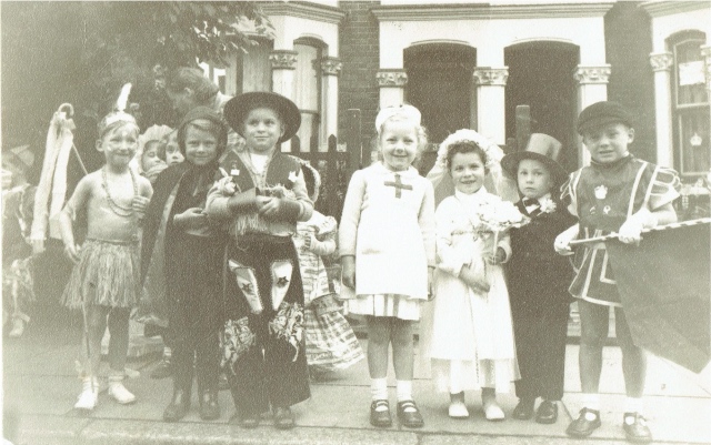 Children in fancy dress at the Malvern Road street party