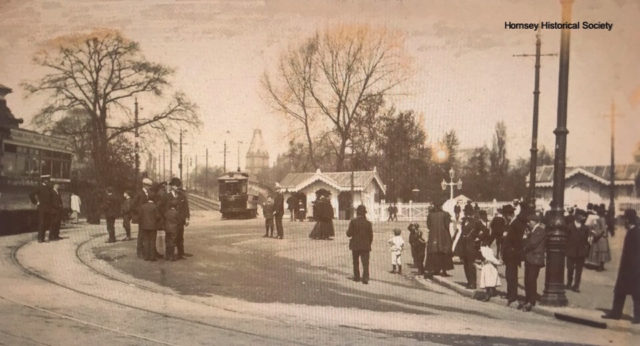 People waiting for tram