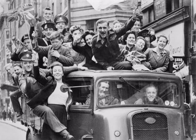 VE Day Celebrations on the Strand, London 8th May 1945