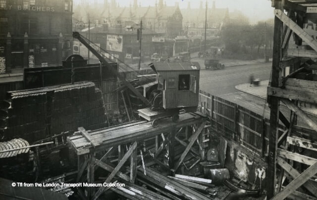 Working site on Jolly Butchers Hill, Wood Green, 1930