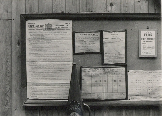 Marks and Spencer Staff Noticeboard, Tottenham High Rd, c.1940s. Image Credit: Bruce Castle Museum